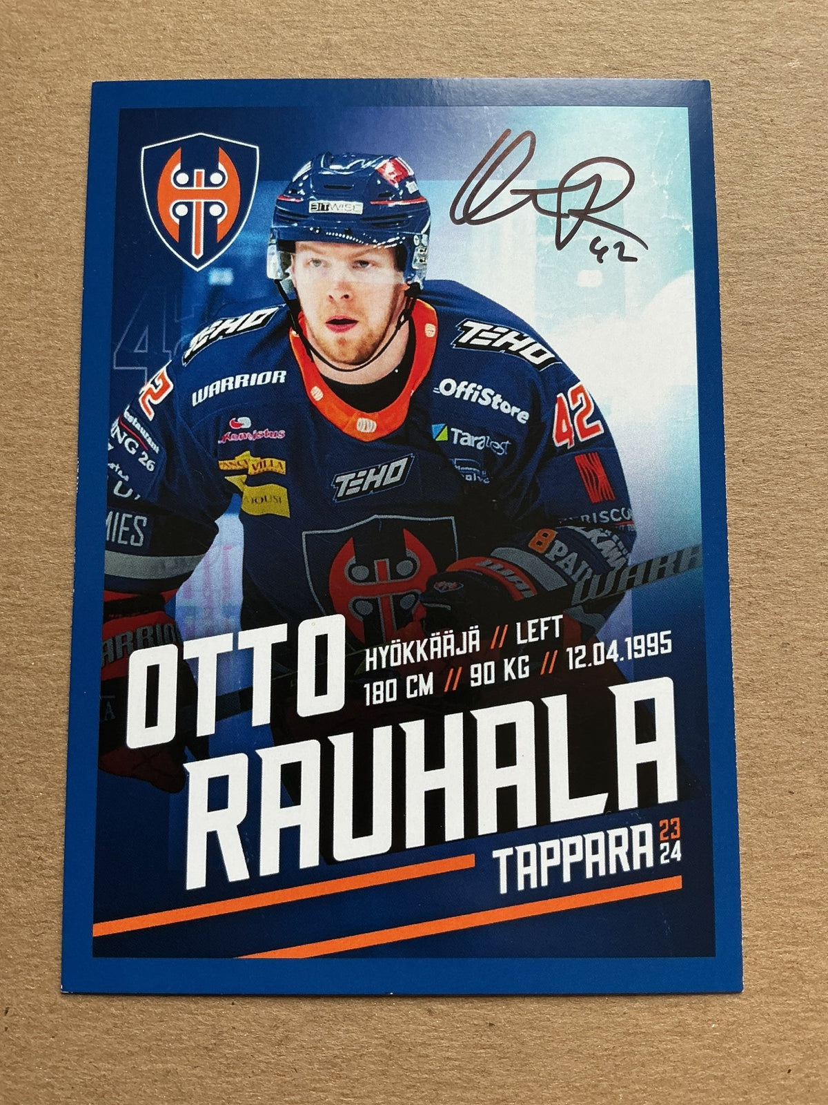 Otto Rauhala, Finland 🇫🇮 Tappara Tampere 2023/24 hand signed - Autographs-World