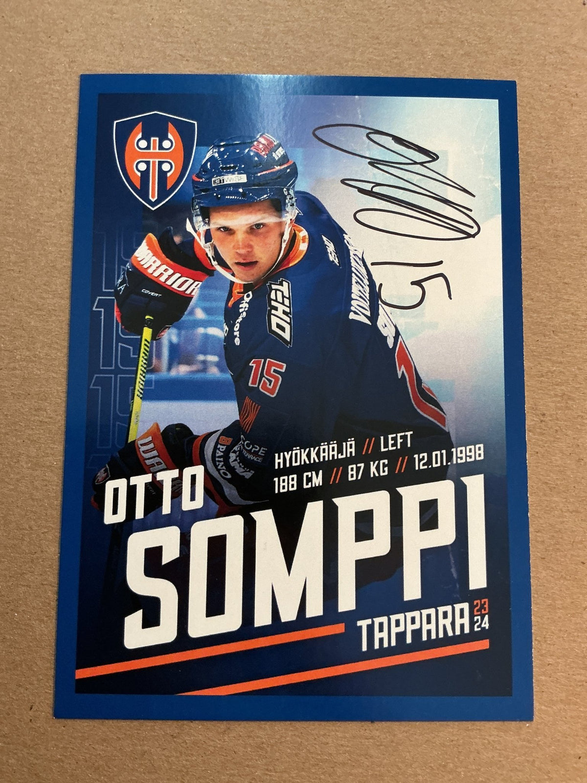 Otto Somppi, Finland 🇫🇮 Tappara Tampere 2023/24 hand signed - Autographs-World