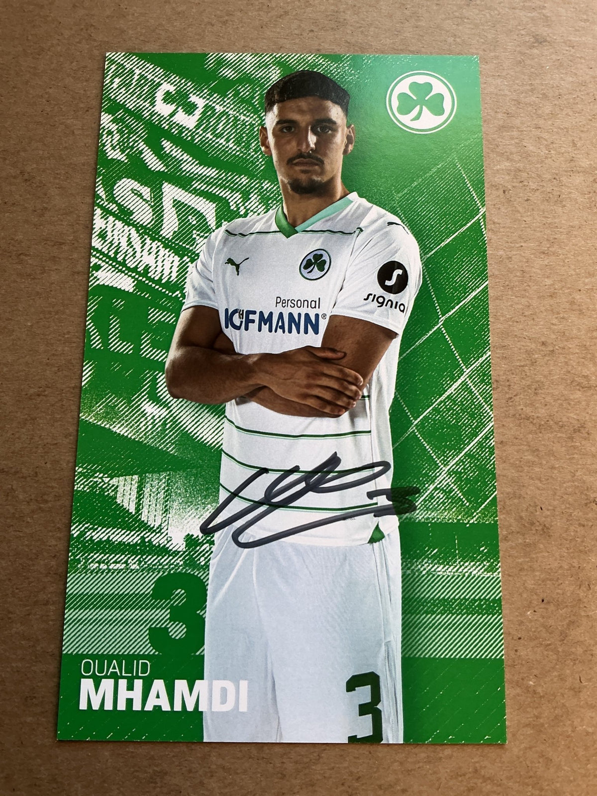 Oualid Mhamdi, Morocco 🇲🇦 SpVgg Greuther Fürth 2023/24 hand signed - Autographs-World