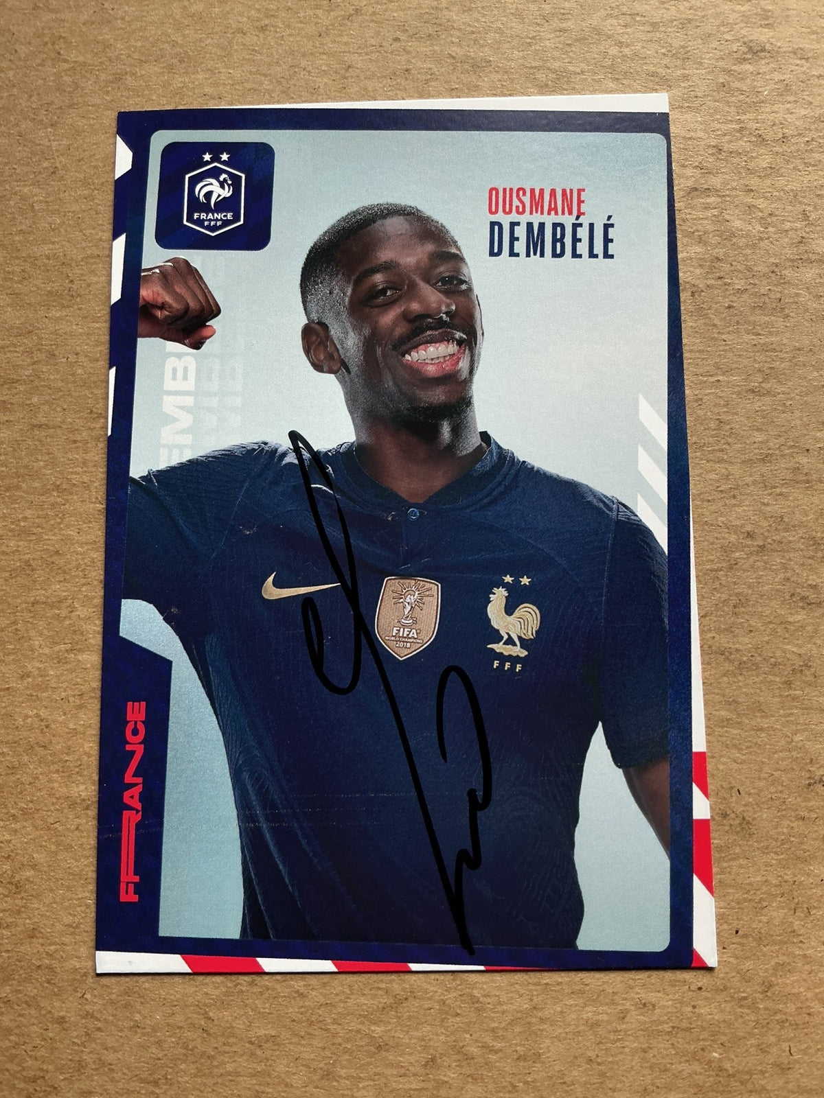 Ousmane Dembélé, France 🇫🇷 FIFA World Cup 2022 hand signed - Autographs-World