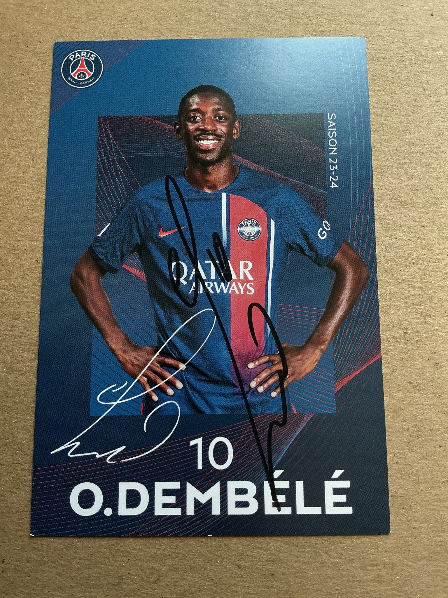 Ousmane Dembélé, France 🇫🇷 Paris Saint-Germain 2023/24 hand signed - Autographs-World
