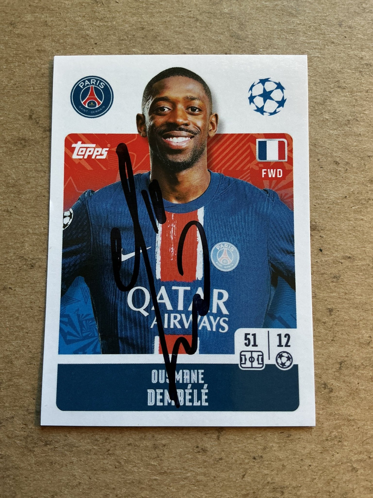 Ousmane Dembélé, France 🇫🇷 Paris Saint-Germain 2024/25 Topps hand signed - Autographs-World