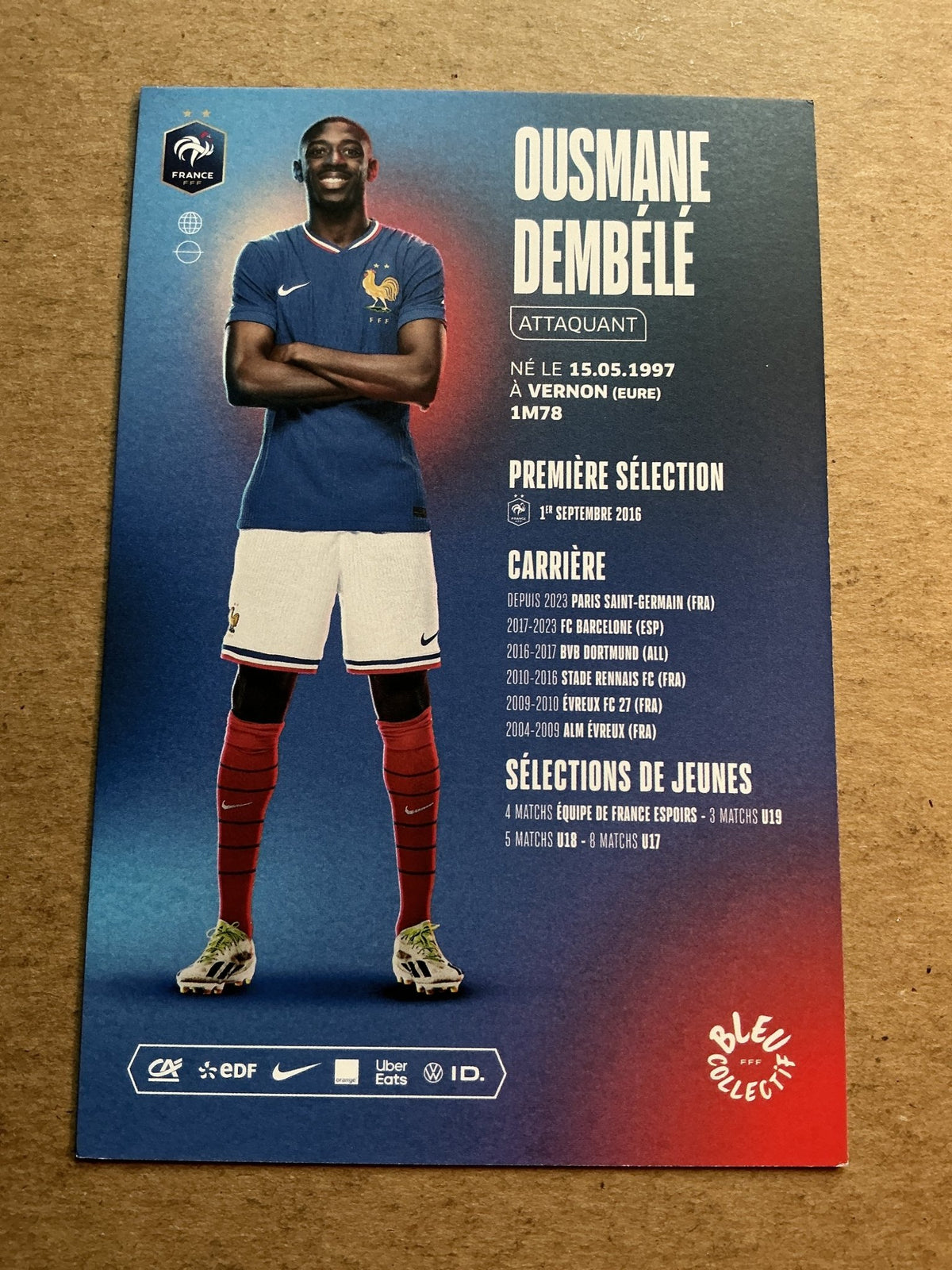 Ousmane Dembélé, France 🇫🇷 UEFA Euro 2024 hand signed - Autographs-World