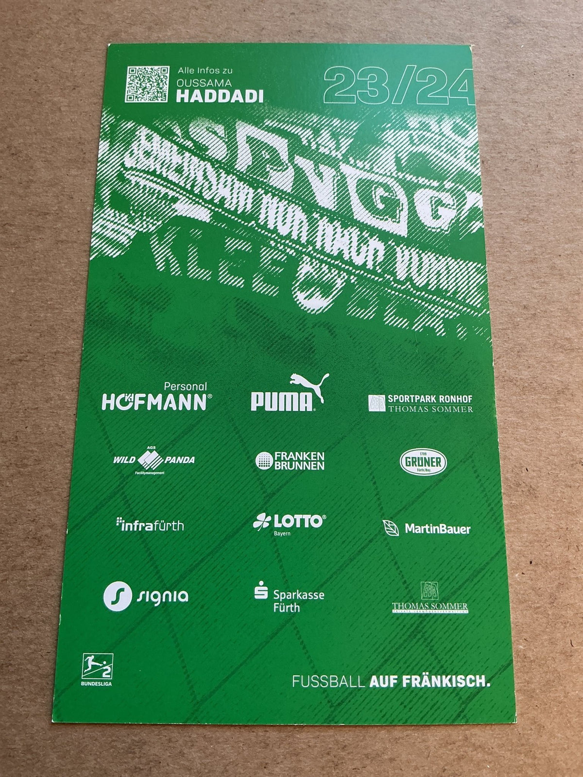 Oussama Haddadi, Tunisia 🇹🇳 SpVgg Greuther Fürth 2023/24 hand signed - Autographs-World