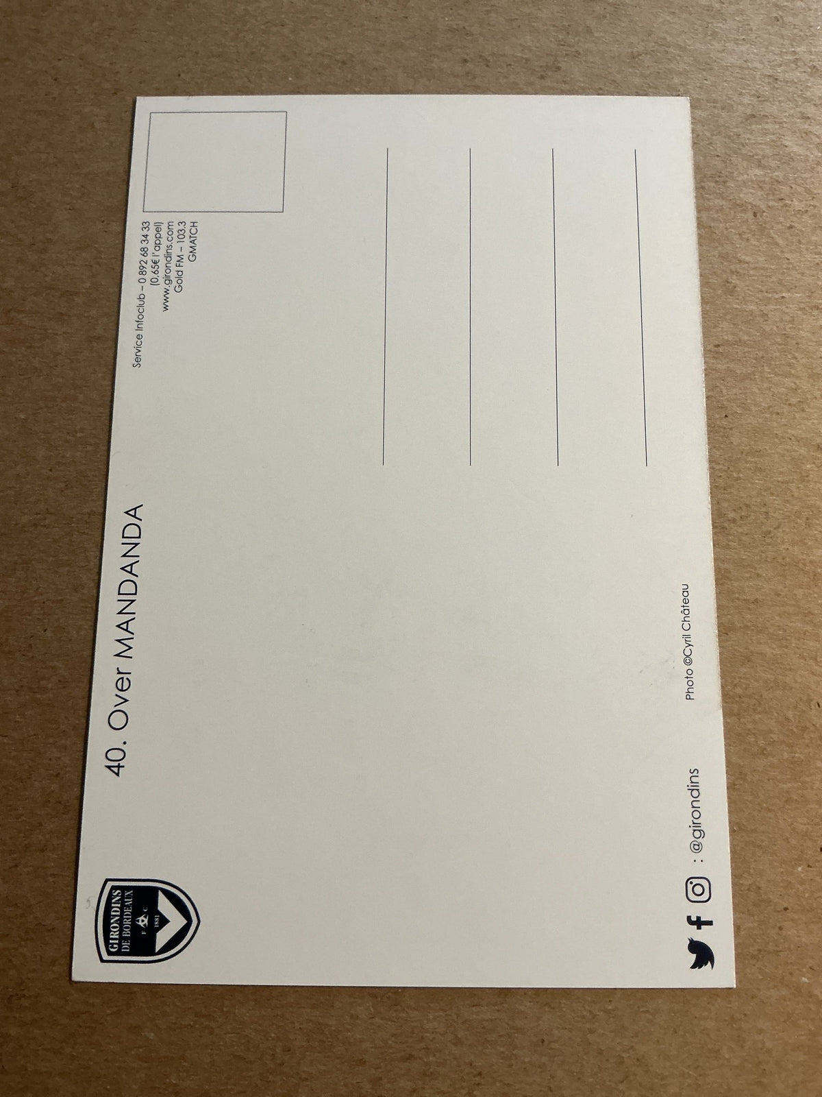 Over Mandanda, France 🇫🇷 Girondins Bordeaux 2018/19 hand signed - Autographs-World