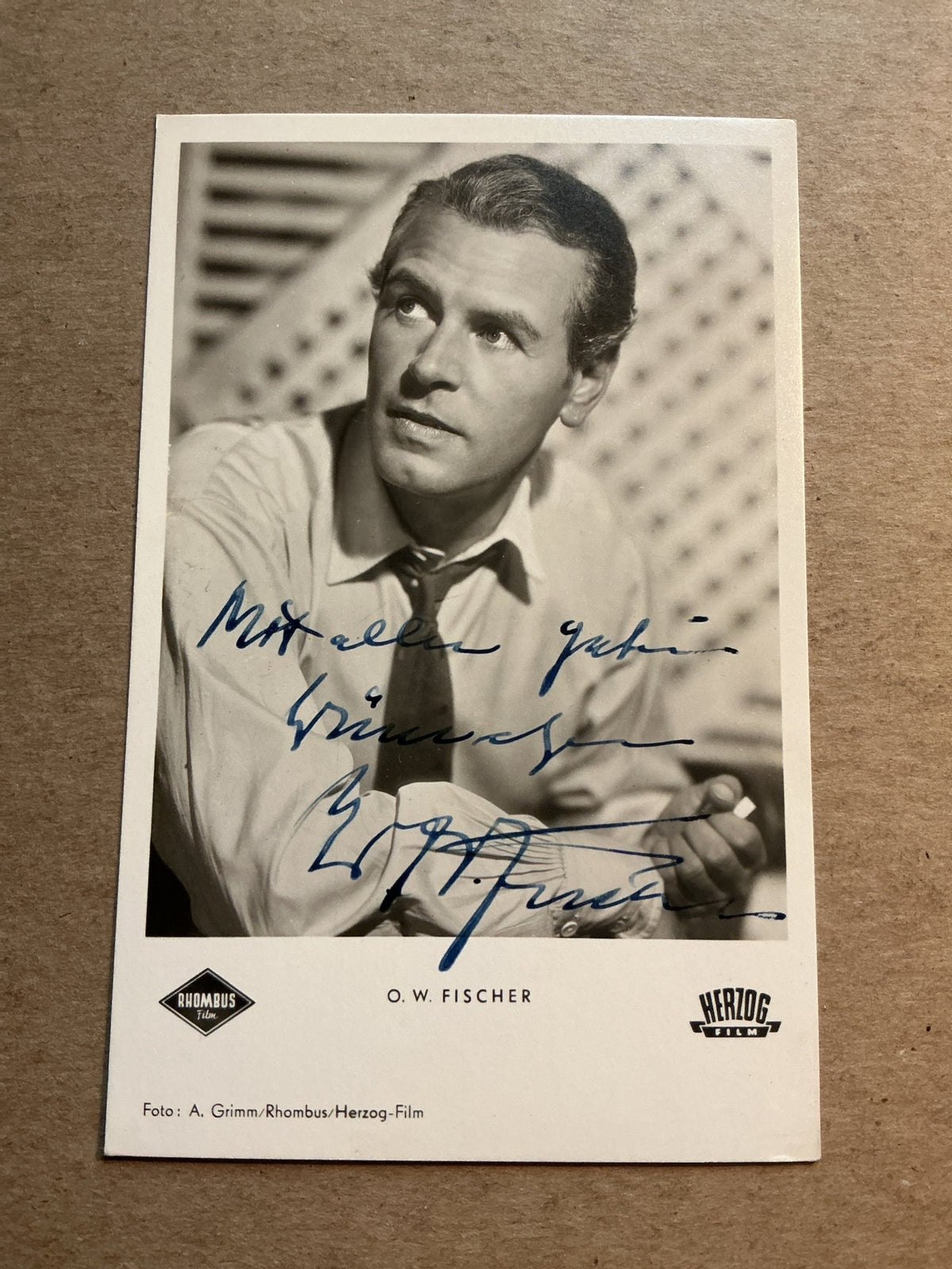 O.W. Fischer, Austria 🇦🇹 Actor hand signed - Autographs-World