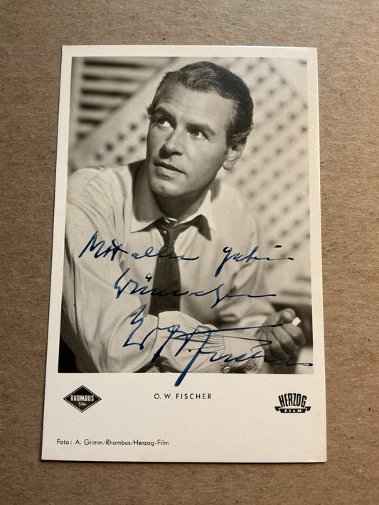 O.W. Fischer, Austria 🇦🇹 Actor hand signed - Autographs-World