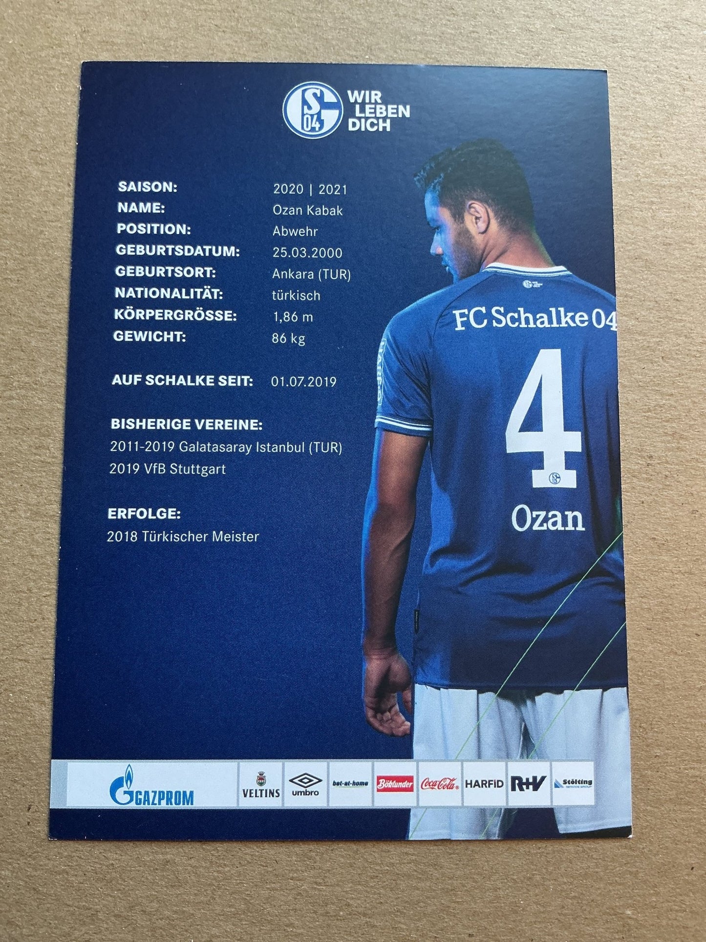 Ozan Kabak, Türkiye 🇹🇷 FC Schalke 04 2020/21 hand signed - Autographs-World