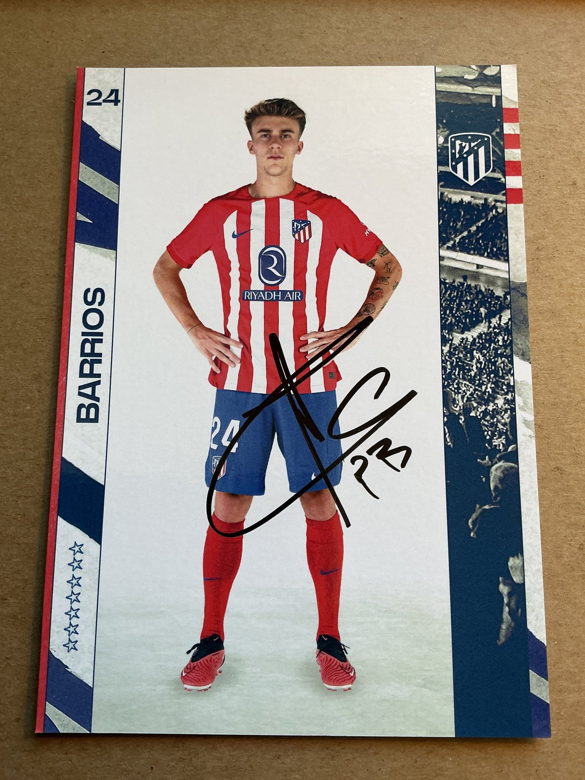 Pablo Barrios, Spain 🇪🇸 Atletico Madrid 2023/24 hand signed - Autographs-World