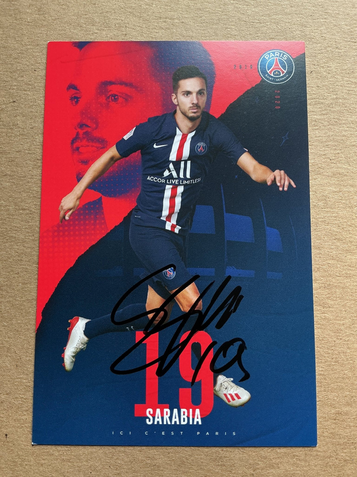 Pablo Sarabia, Spain 🇪🇸 Paris Saint-Germain 2019/20 hand signed - Autographs-World