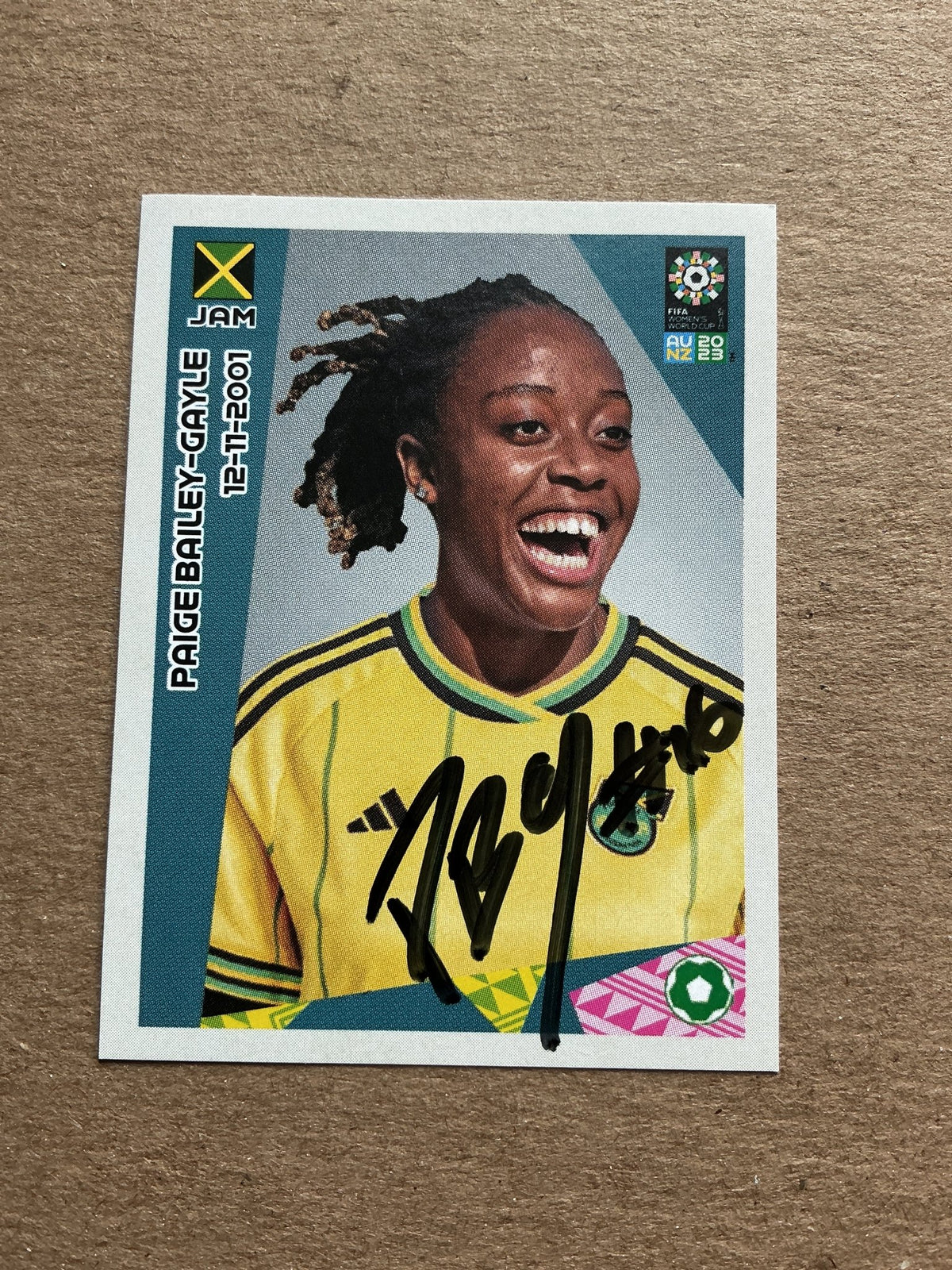 Paige Bailey-Gayle, Jamaica 🇯🇲 FIFA Women’s World Cup 2023 Panini hand signed - Autographs-World