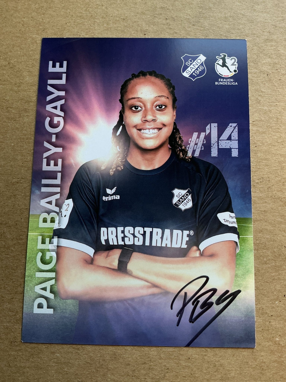 Paige Bailey-Gayle, Jamaica 🇯🇲 SC Sand 2024/25 hand signed - Autographs-World