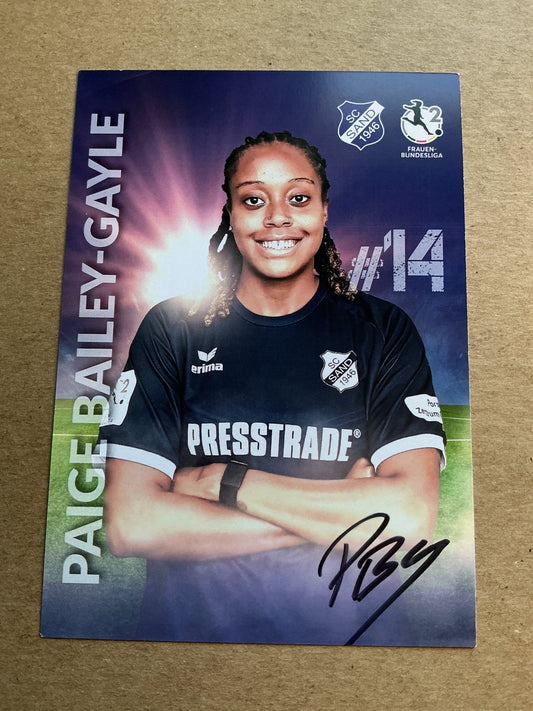 Paige Bailey-Gayle, Jamaica 🇯🇲 SC Sand 2024/25 hand signed - Autographs-World