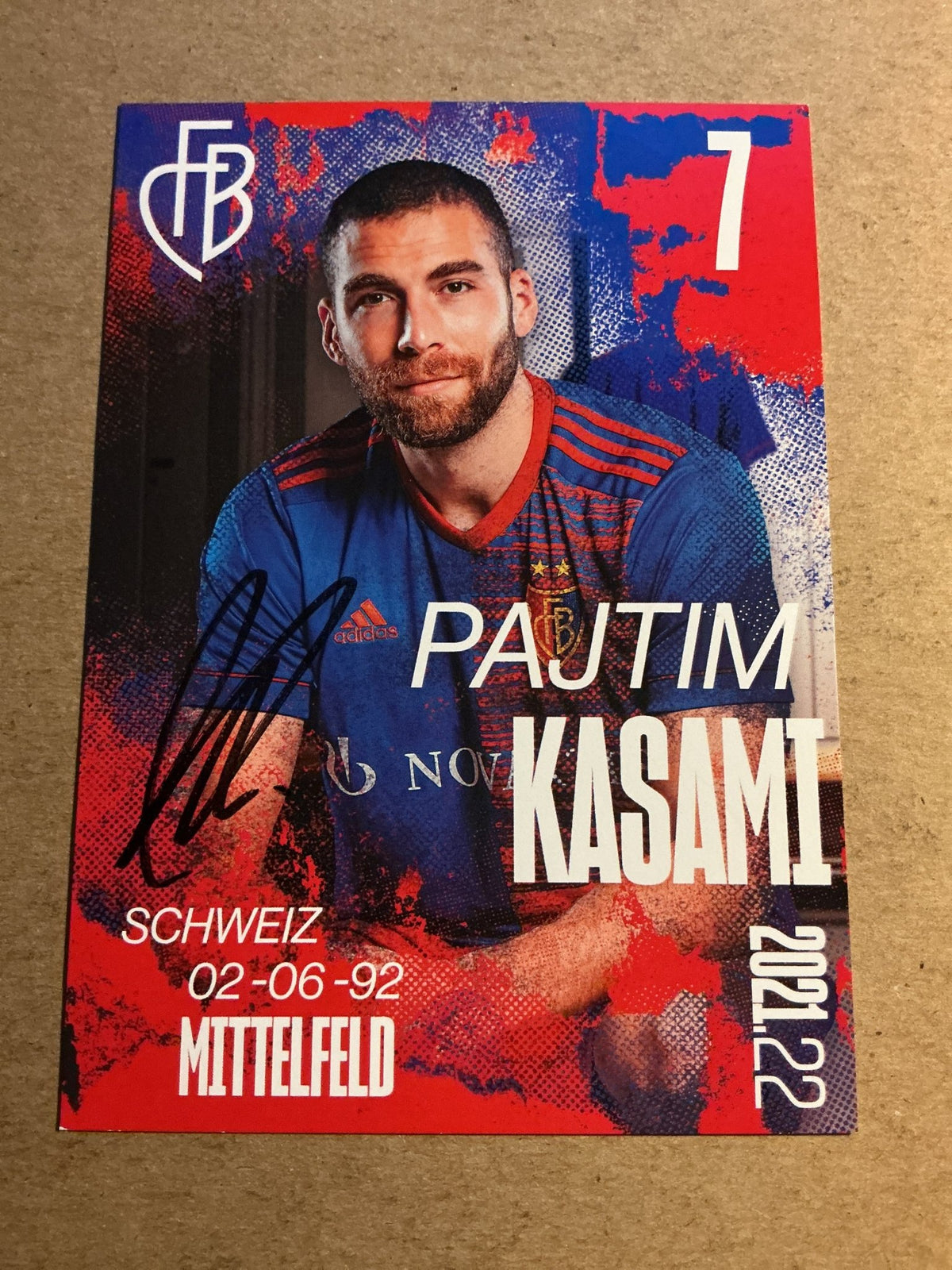 Pajtim Kasami, Switzerland 🇨🇭 FC Basel 2021/22 hand signed - Autographs-World