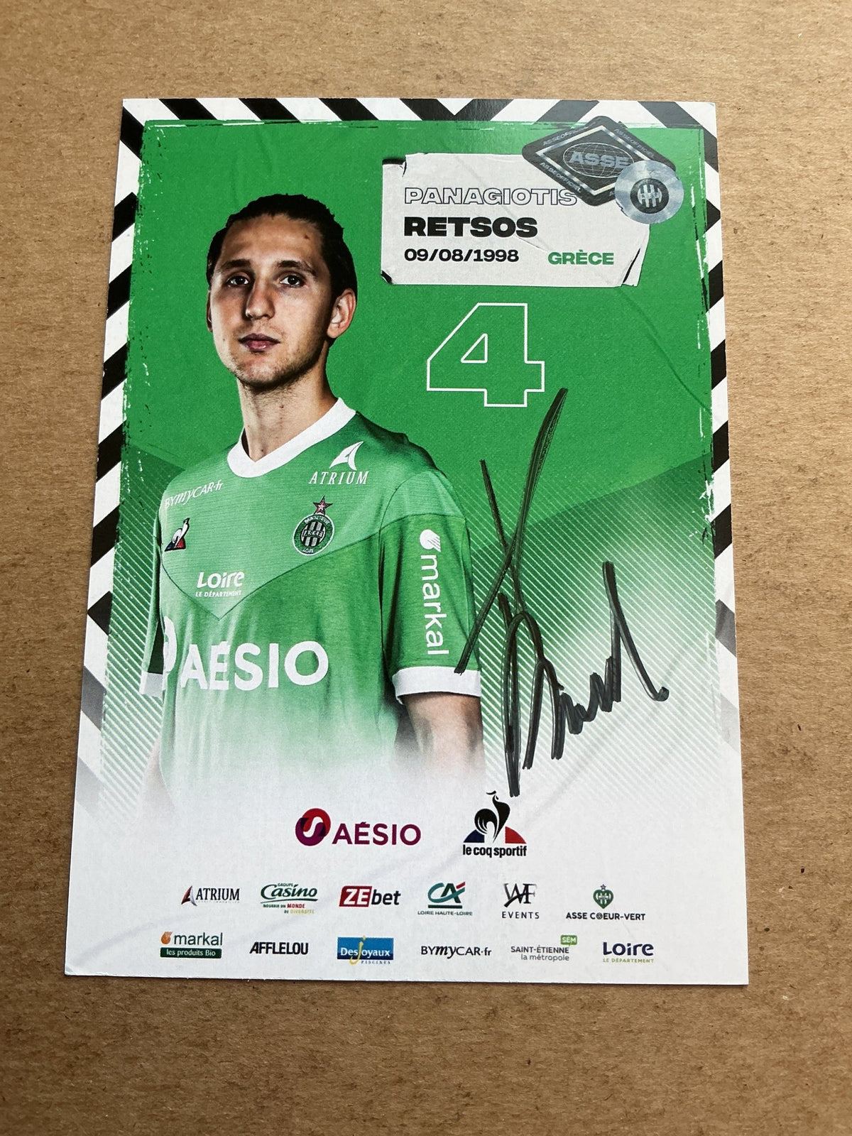 Panagiotis Retsos, Greece 🇬🇷 AS Saint-Étienne 2020/21 hand signed - Autographs-World