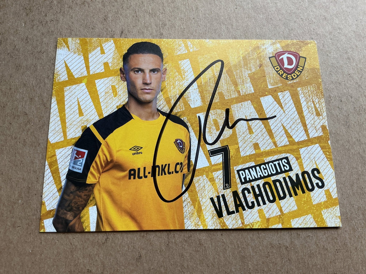 Panagiotis Vlachodimos, Greece 🇬🇷 Dynamo Dresden 2021/22 hand signed - Autographs-World