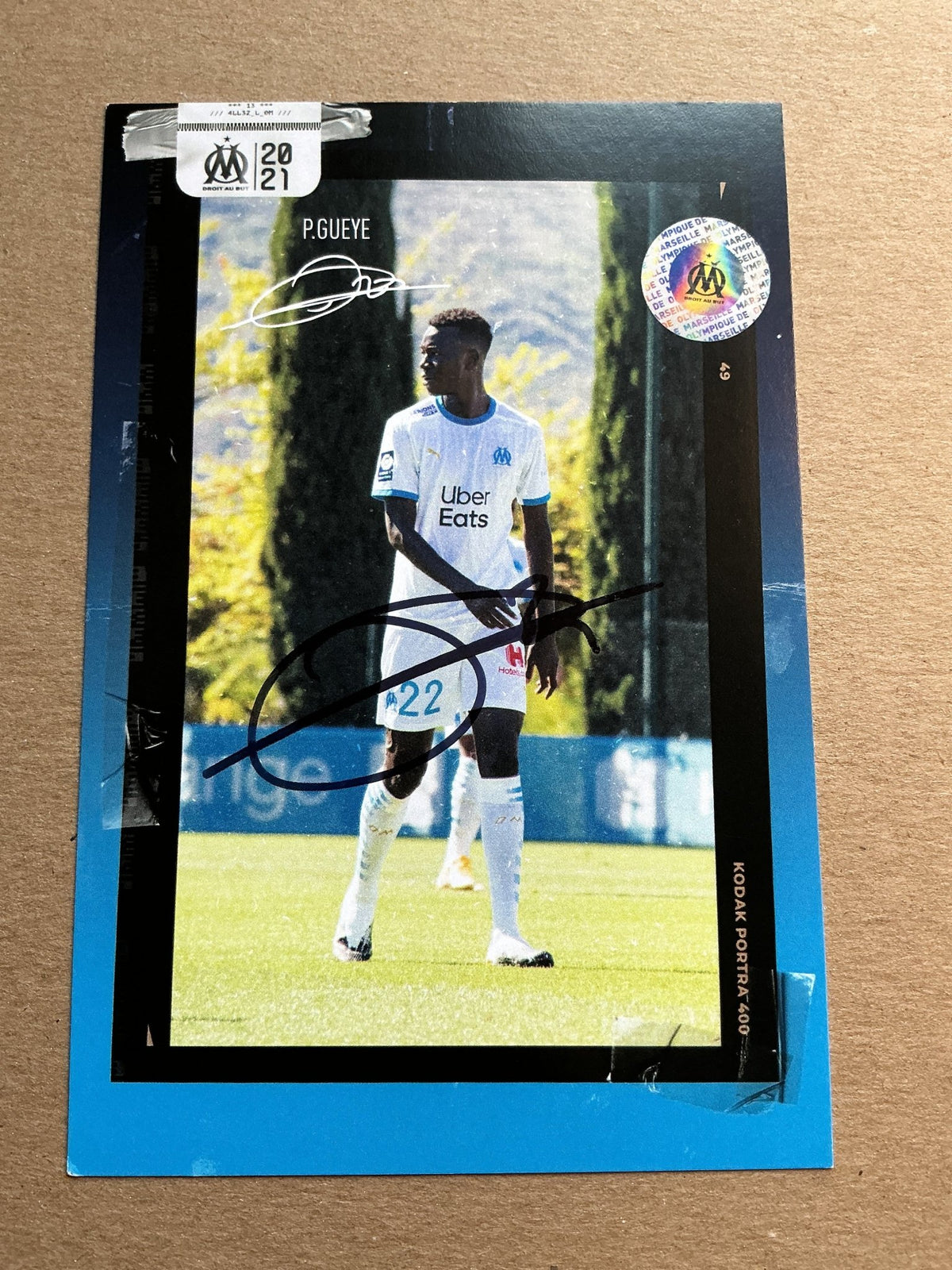 Pape Gueye, Senegal 🇸🇳 Olympique Marseille 2020/21 hand signed - Autographs-World