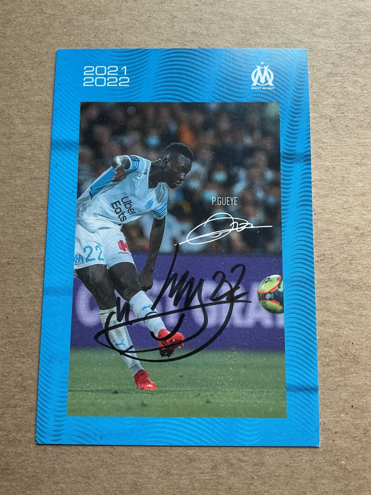 Pape Gueye, Senegal 🇸🇳 Olympique Marseille 2021/22 hand signed - Autographs-World