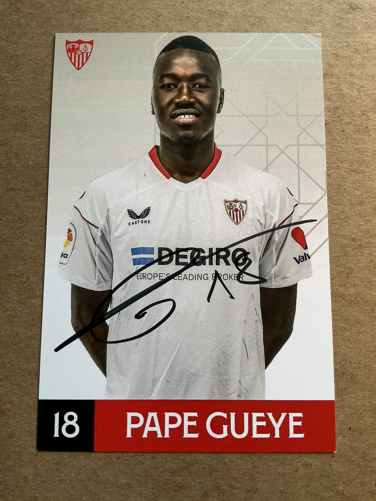 Pape Gueye, Senegal 🇸🇳 Sevilla FC 2022/23 hand signed - Autographs-World