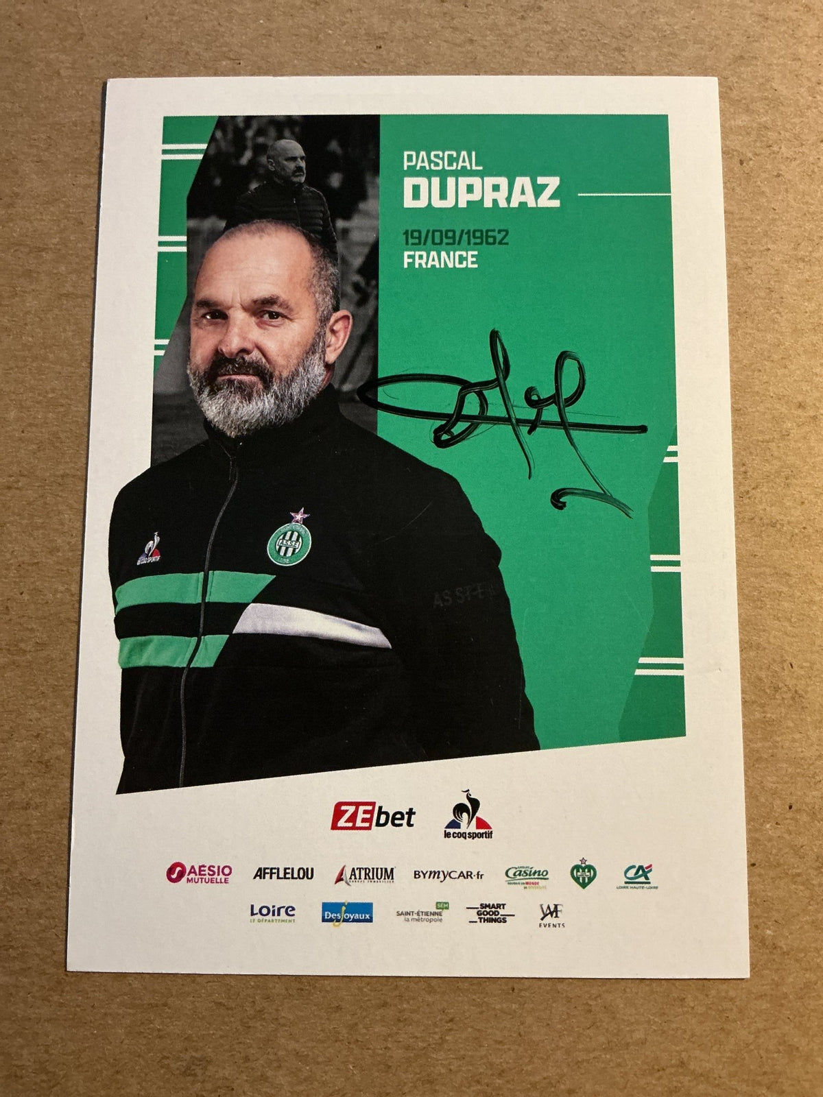 Pascal Dupraz, France 🇫🇷 AS Saint-Étienne 2021/22 hand signed - Autographs-World