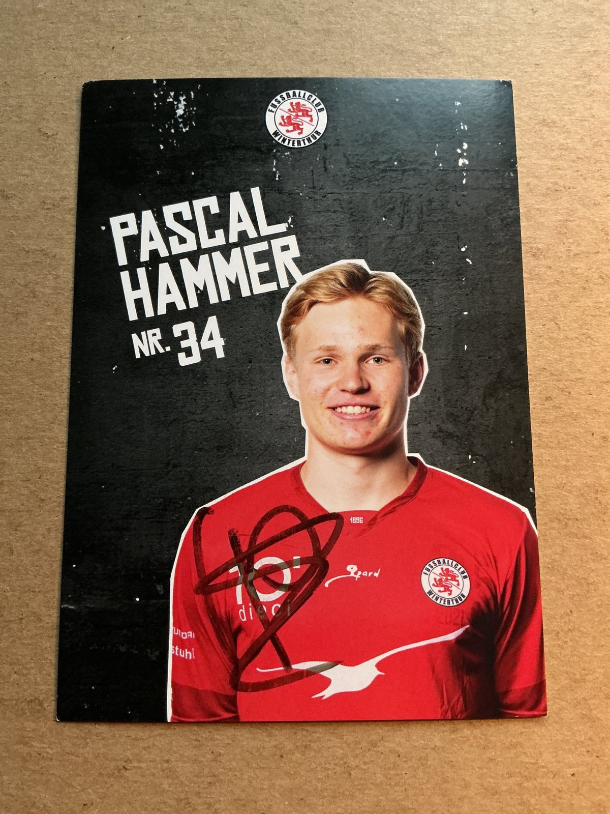 Pascal Hammer, Switzerland 🇨🇭 FC Winterthur 2021/22 hand signed - Autographs-World