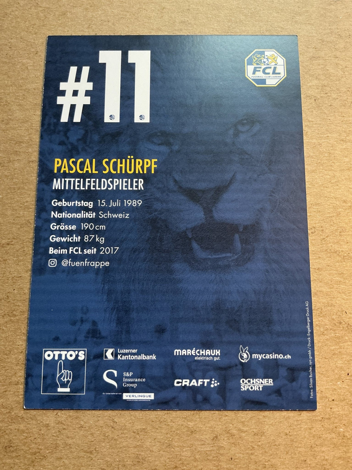 Pascal Schürpf, Switzerland 🇨🇭 FC Luzern 2020/21 hand signed - Autographs-World