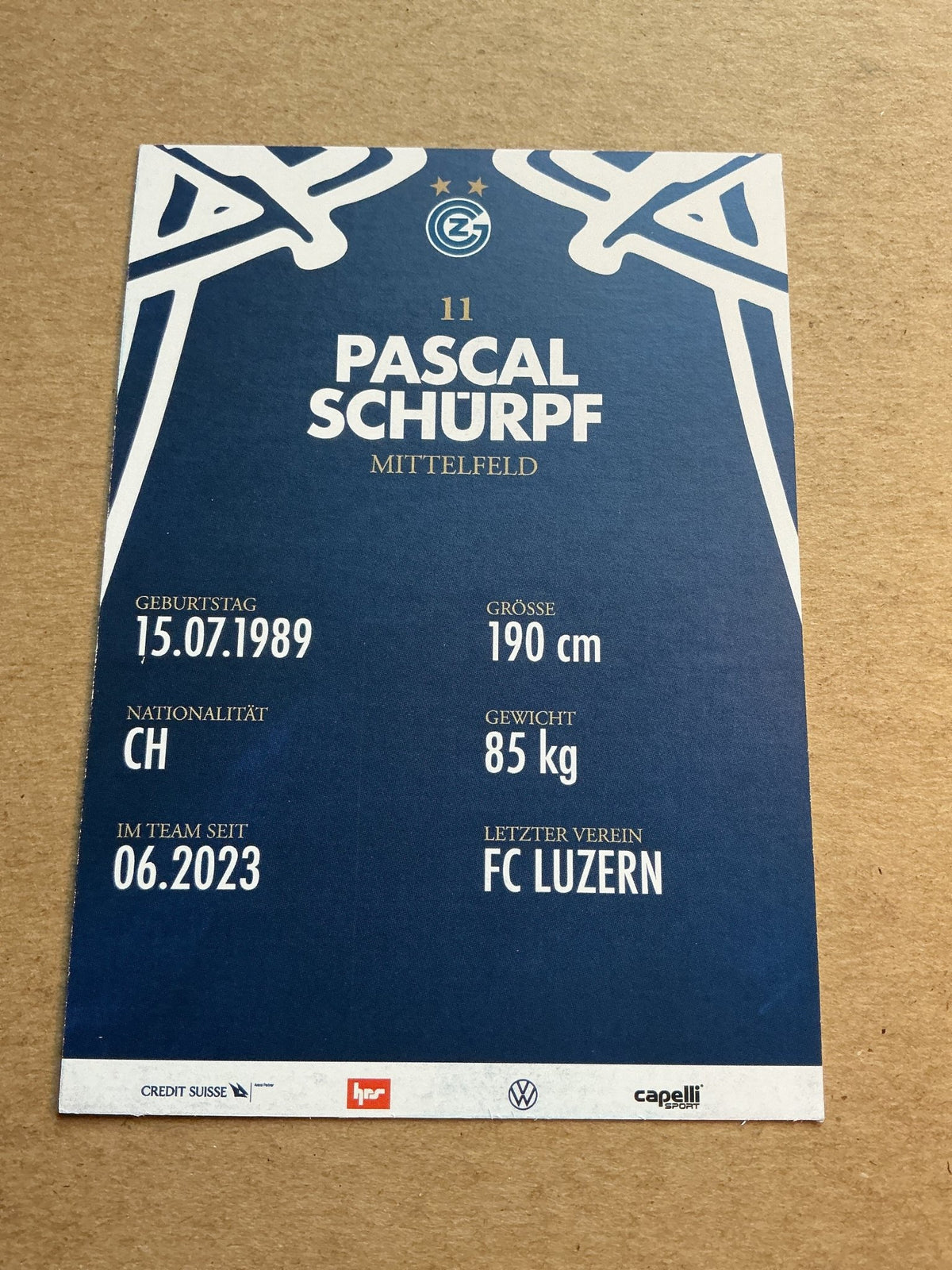 Pascal Schürpf, Switzerland 🇨🇭 Grasshopper Club Zürich 2023/24 hand signed - Autographs-World