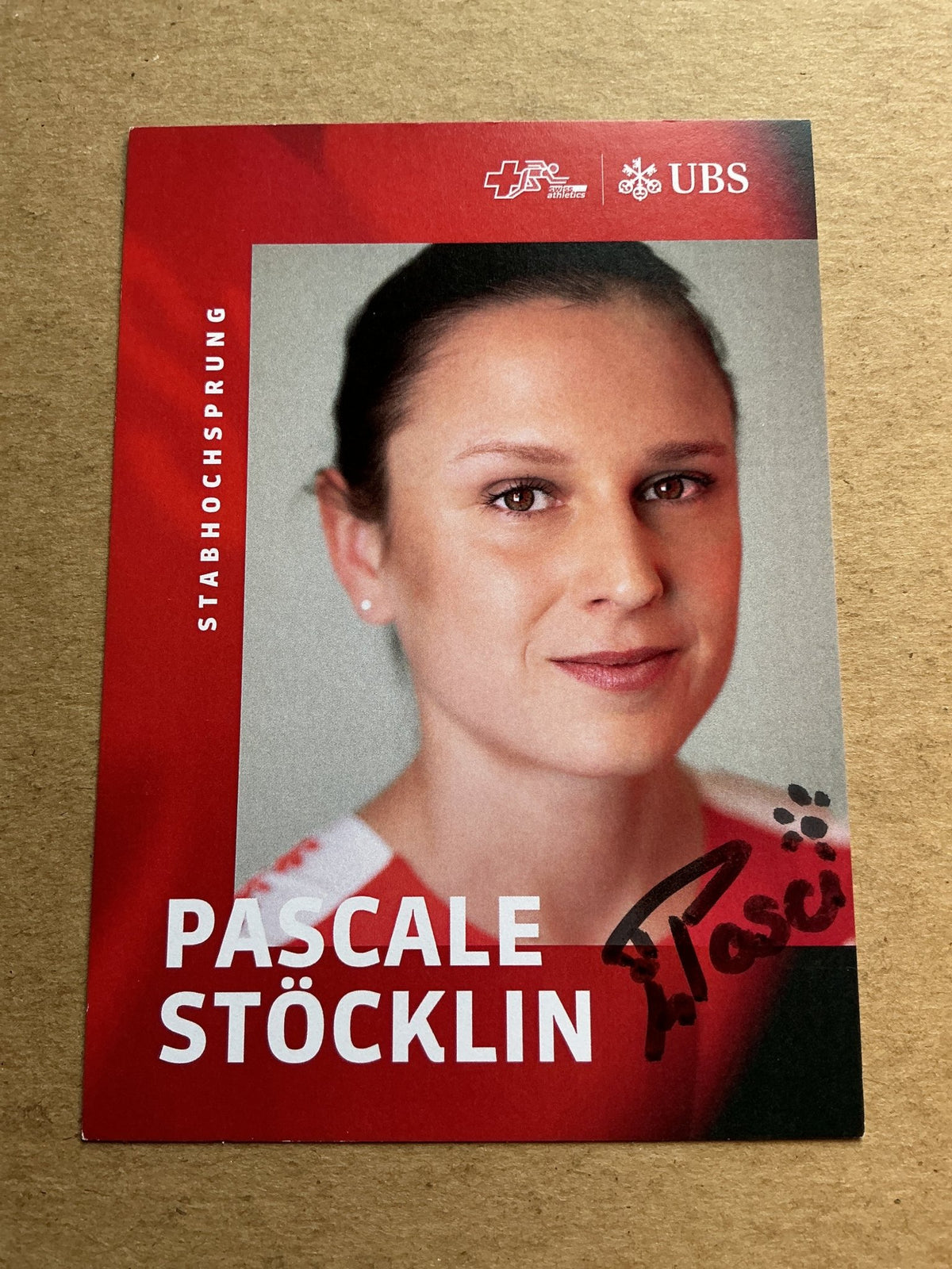 Pascale Stöcklin, Switzerland 🇨🇭 Athletics Summer Olympics 2024 hand signed - Autographs-World