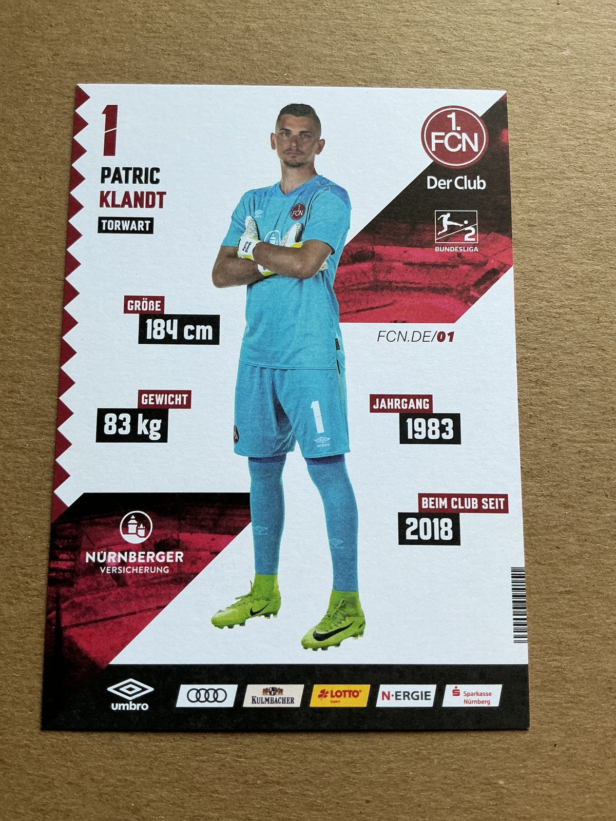 Patric Klandt, Germany 🇩🇪 1.FC Nürnberg 2020/21 hand signed - Autographs-World