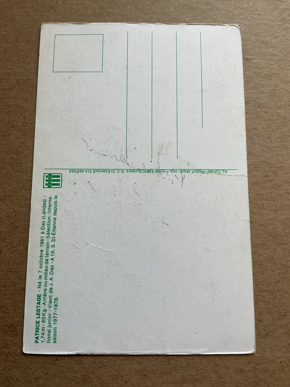 Patrice Lestage, France 🇫🇷 AS Saint-Etienne 1982/83 hand signed - Autographs-World