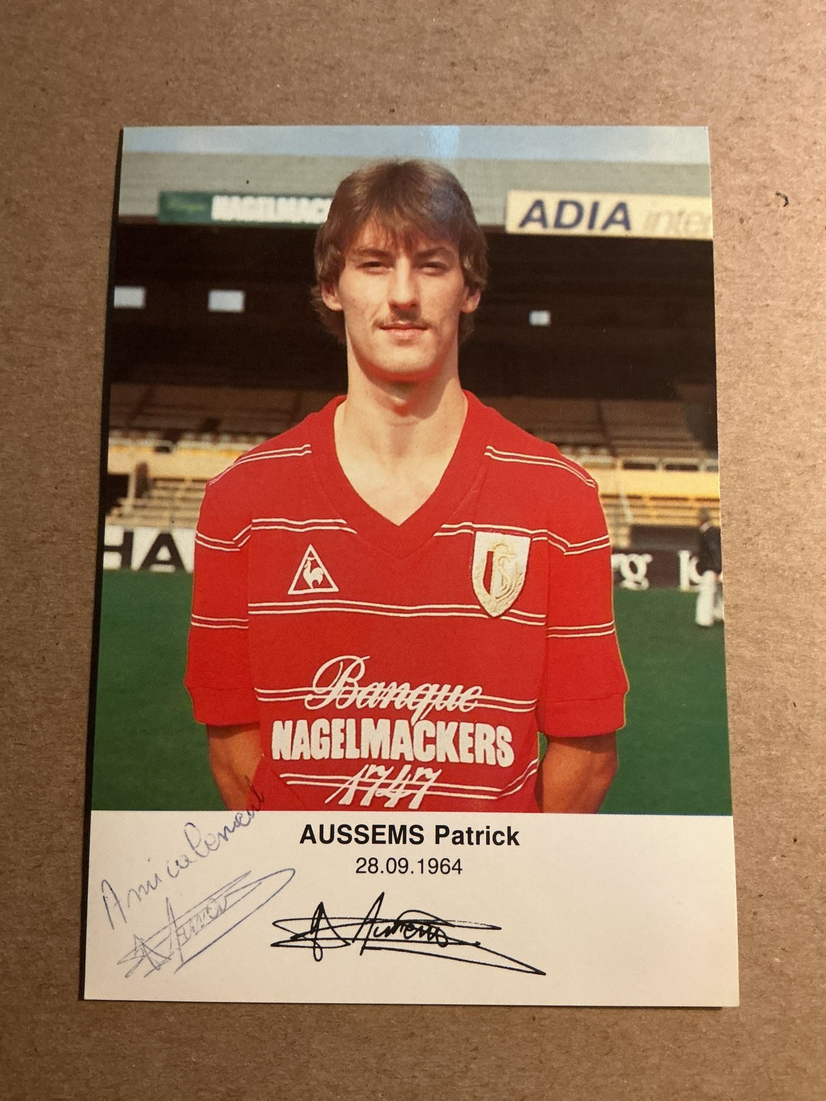Patrick Aussems, Belgium 🇧🇪 Standard Liege 1983/84 hand signed - Autographs-World