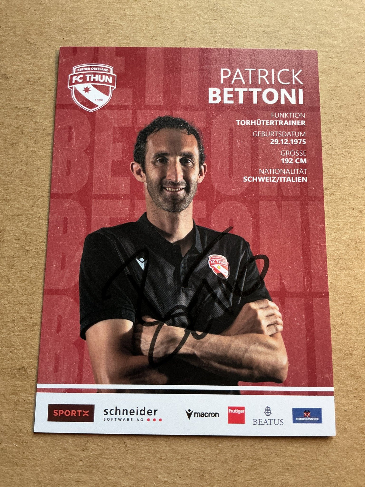 Patrick Bettoni, Switzerland 🇨🇭 FC Thun 2023/24 hand signed - Autographs-World