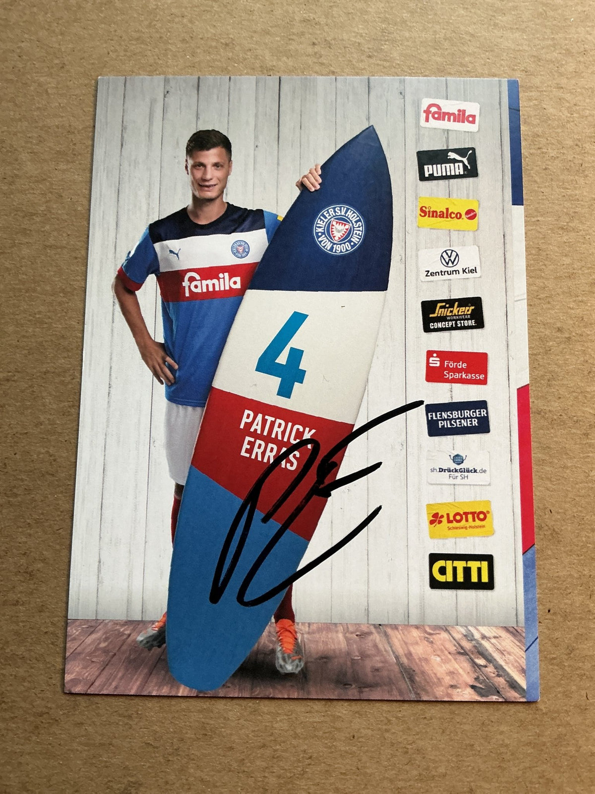 Patrick Erras, Germany 🇩🇪 Holstein Kiel 2022/23 hand signed - Autographs-World
