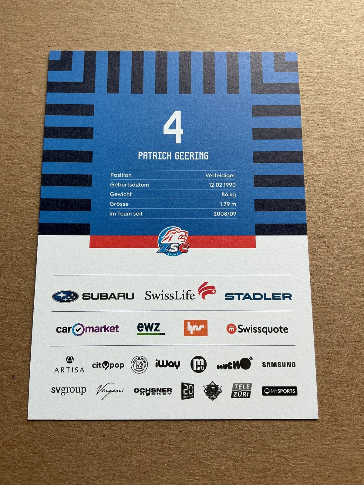 Patrick Geering, Switzerland 🇨🇭 ZSC Lions 2024/25 hand signed - Autographs-World