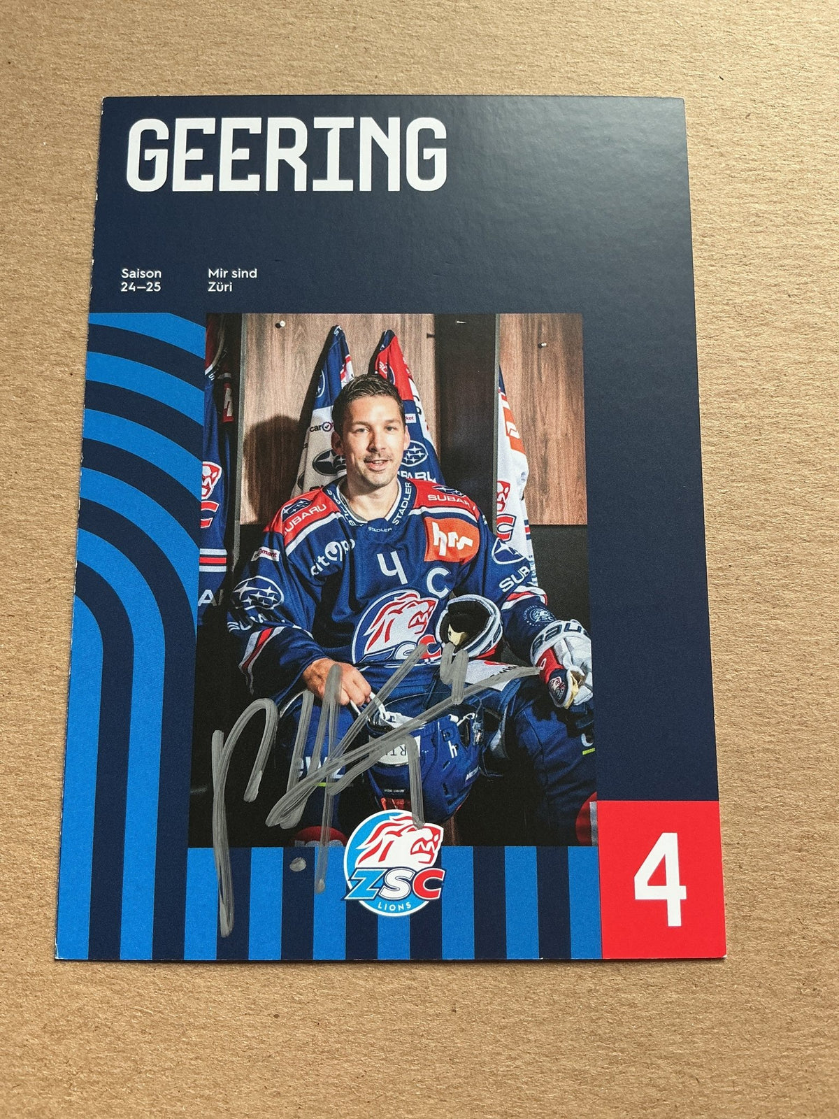 Patrick Geering, Switzerland 🇨🇭 ZSC Lions 2024/25 hand signed - Autographs-World