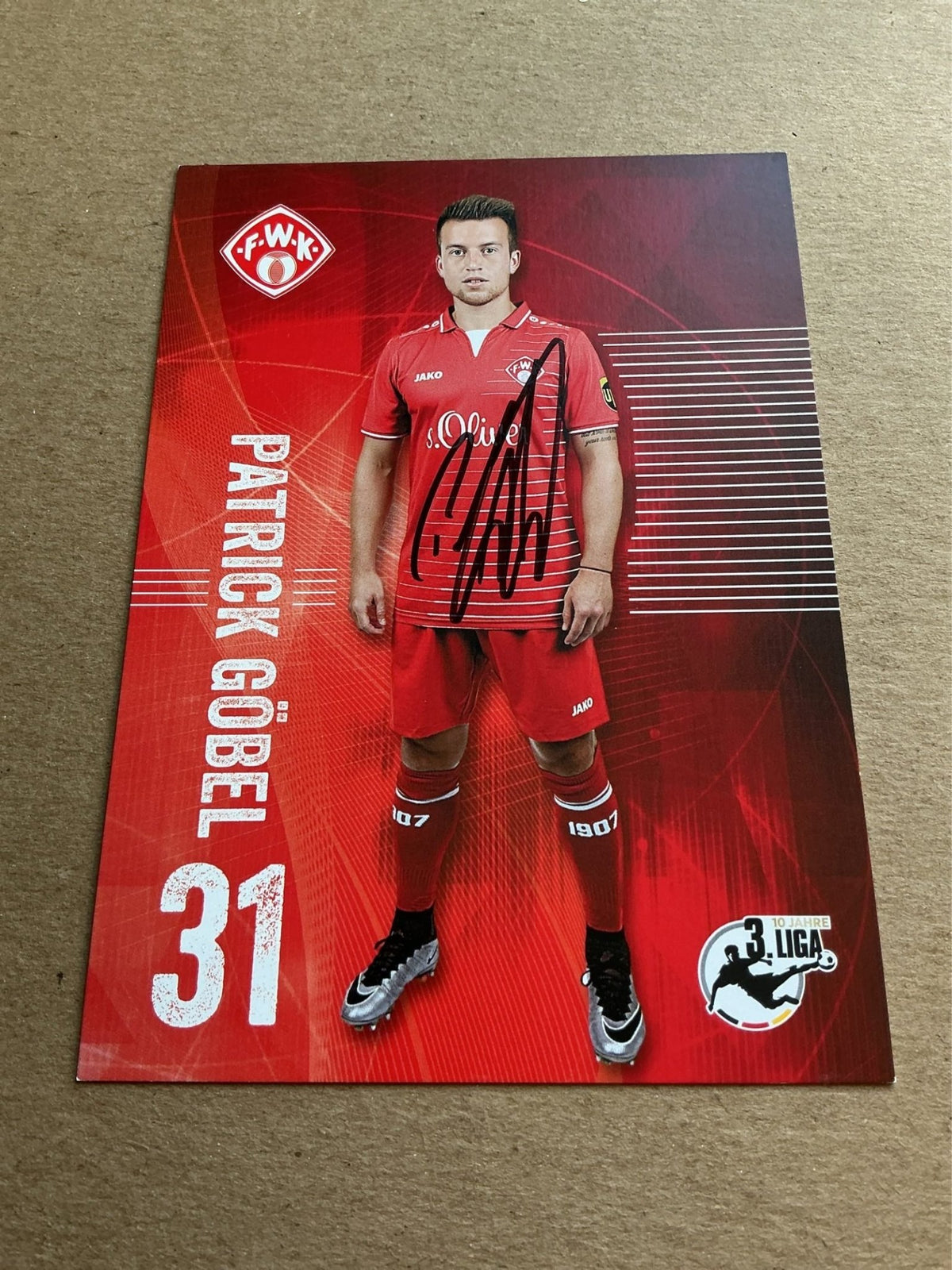 Patrick Göbel, Germany 🇩🇪 FC Würzburger Kickers 2017/18 hand signed - Autographs-World