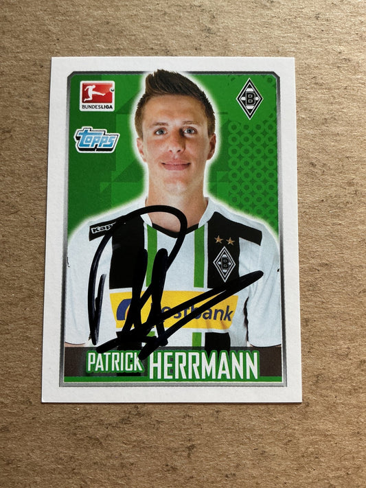 Patrick Herrmann, Germany 🇩🇪 Borussia Mönchengladbach 2014/15 Topps hand signed - Autographs-World