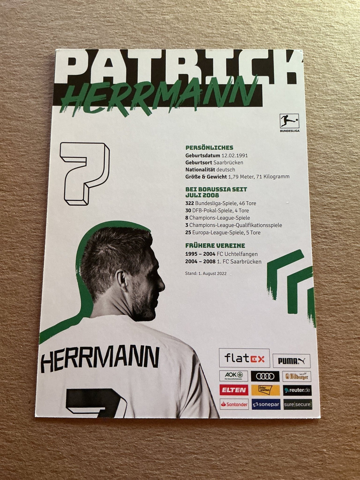 Patrick Herrmann, Germany 🇩🇪 Borussia Mönchengladbach 2022/23 hand signed - Autographs-World