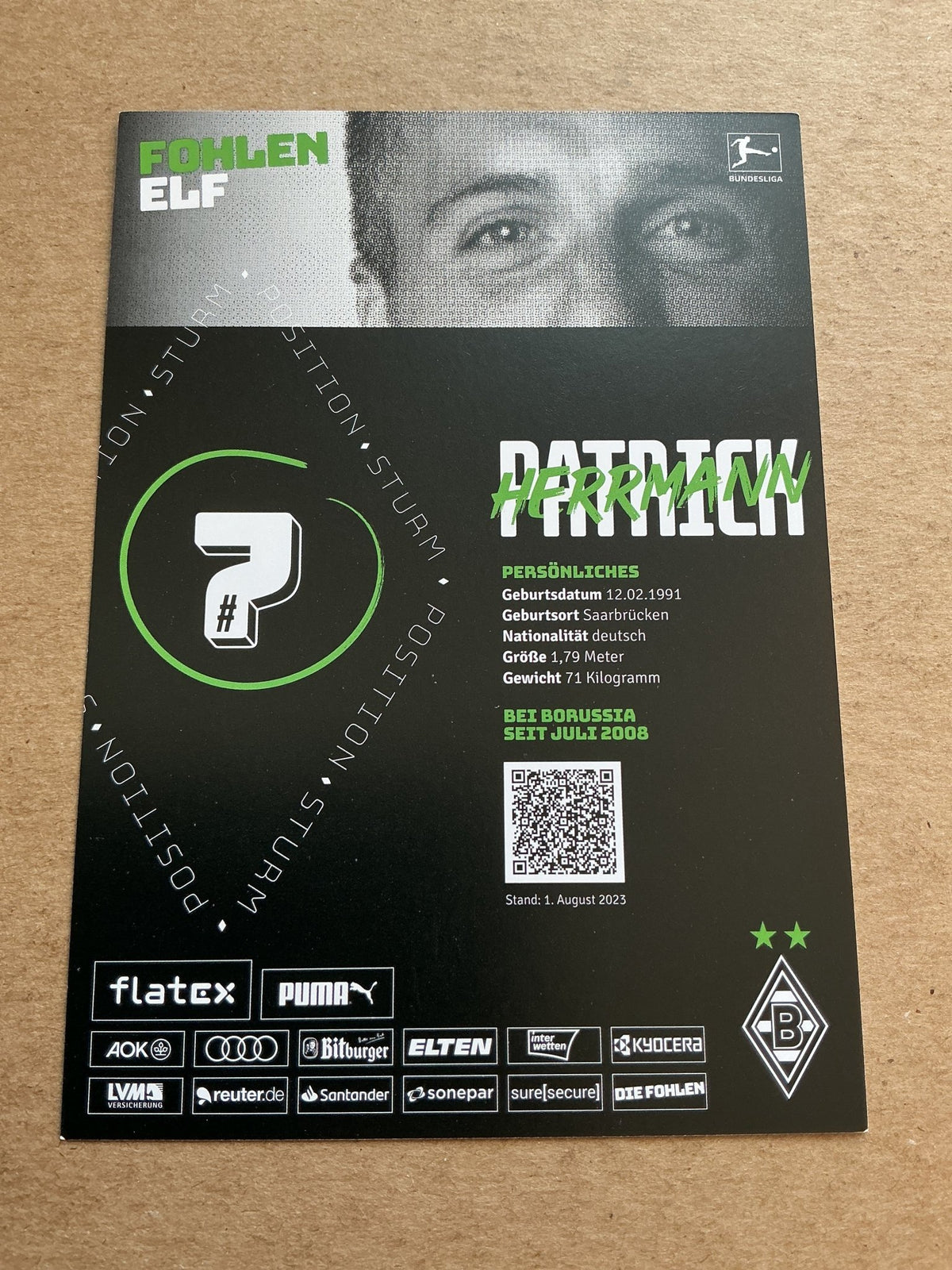 Patrick Herrmann, Germany 🇩🇪 Borussia Mönchengladbach 2023/24 hand signed - Autographs-World