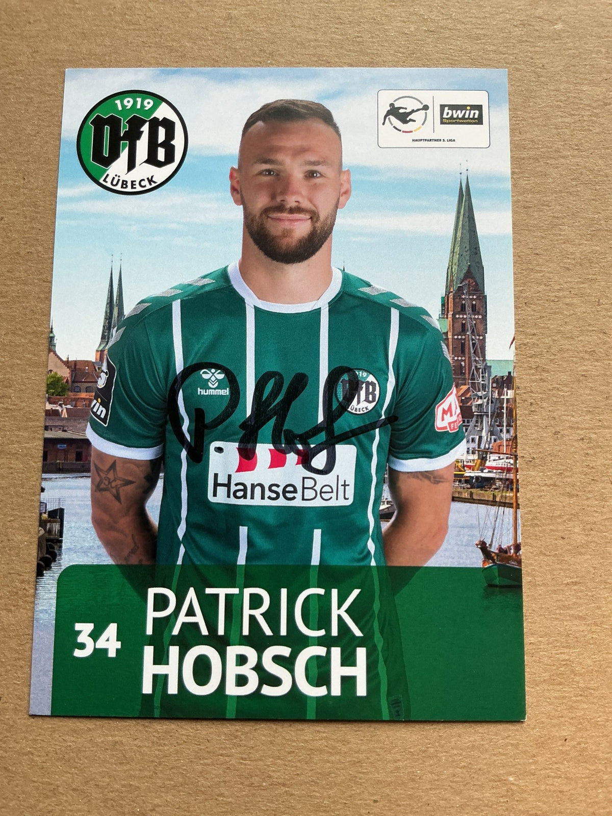 Patrick Hobsch, Germany 🇩🇪 VfB Lübeck 2020/21 hand signed - Autographs-World