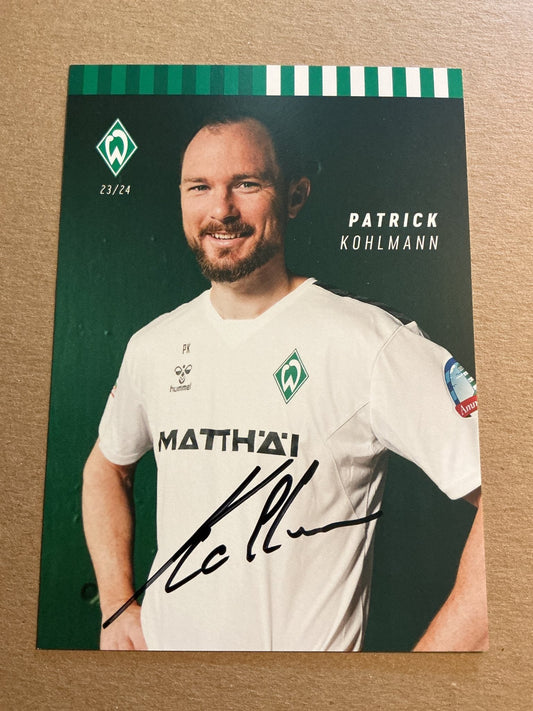 Patrick Kohlmann, Germany 🇩🇪 SV Werder Bremen 2023/24 hand signed - Autographs-World
