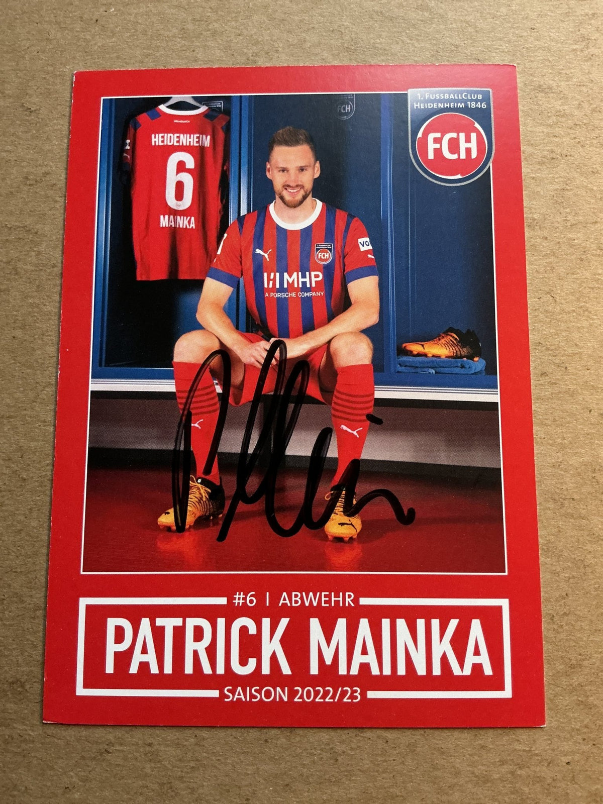 Patrick Mainka, Germany 🇩🇪 1.FC Heidenheim 2022/23 hand signed - Autographs-World