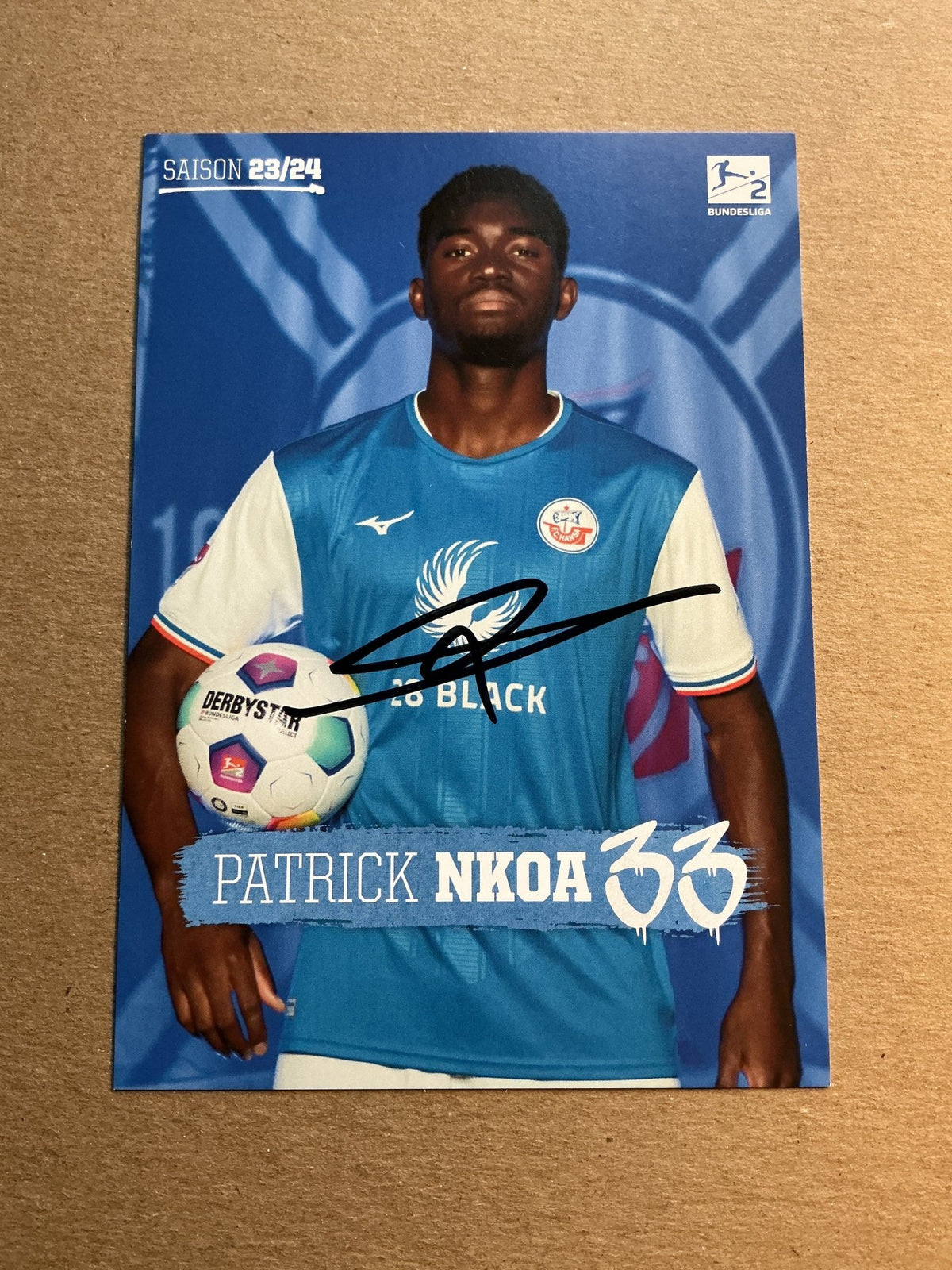 Patrick Nkoa, Cameroon 🇨🇲 Hansa Rostock 2023/24 hand signed - Autographs-World