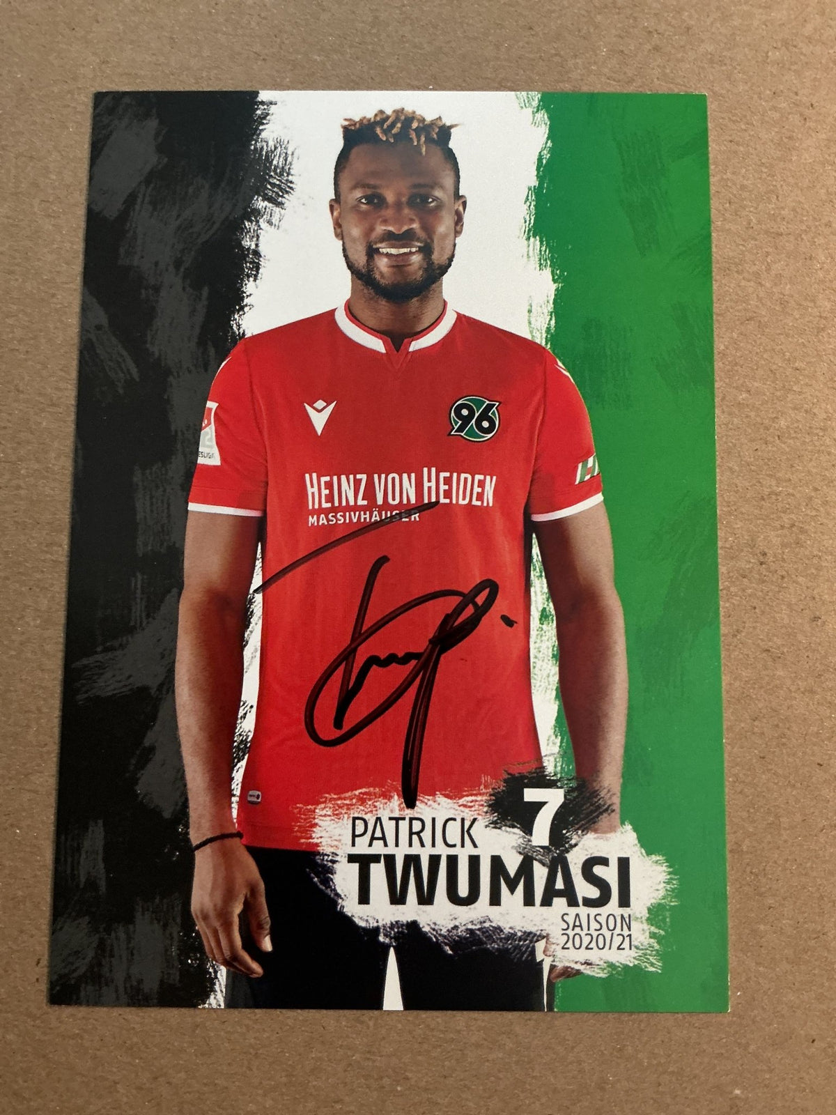 Patrick Twumasi, Ghana 🇬🇭 Hannover 96 2020/21 hand signed - Autographs-World