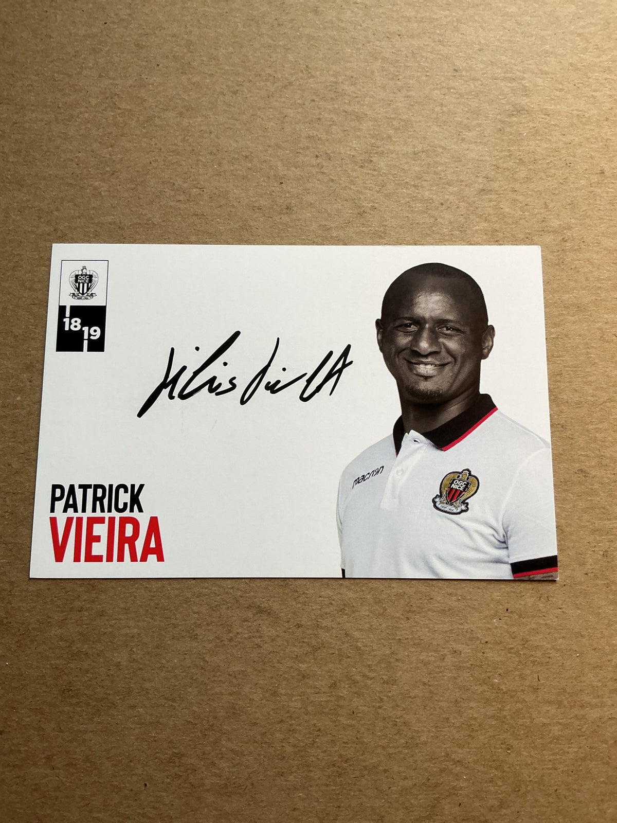 Patrick Vieira, France 🇫🇷 OGC Nice 2018/19 hand signed - Autographs-World