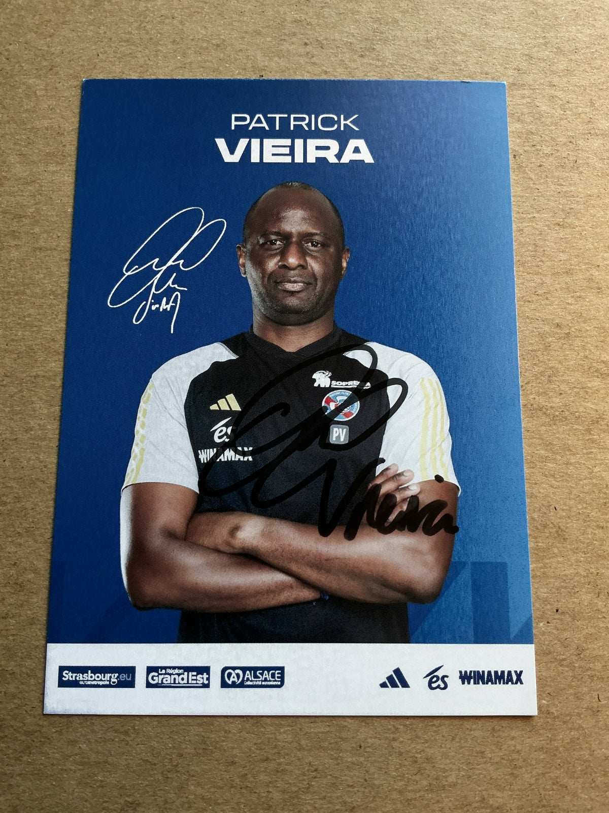 Patrick Vieira, France 🇫🇷 RC Strasbourg 2023/24 hand signed - Autographs-World