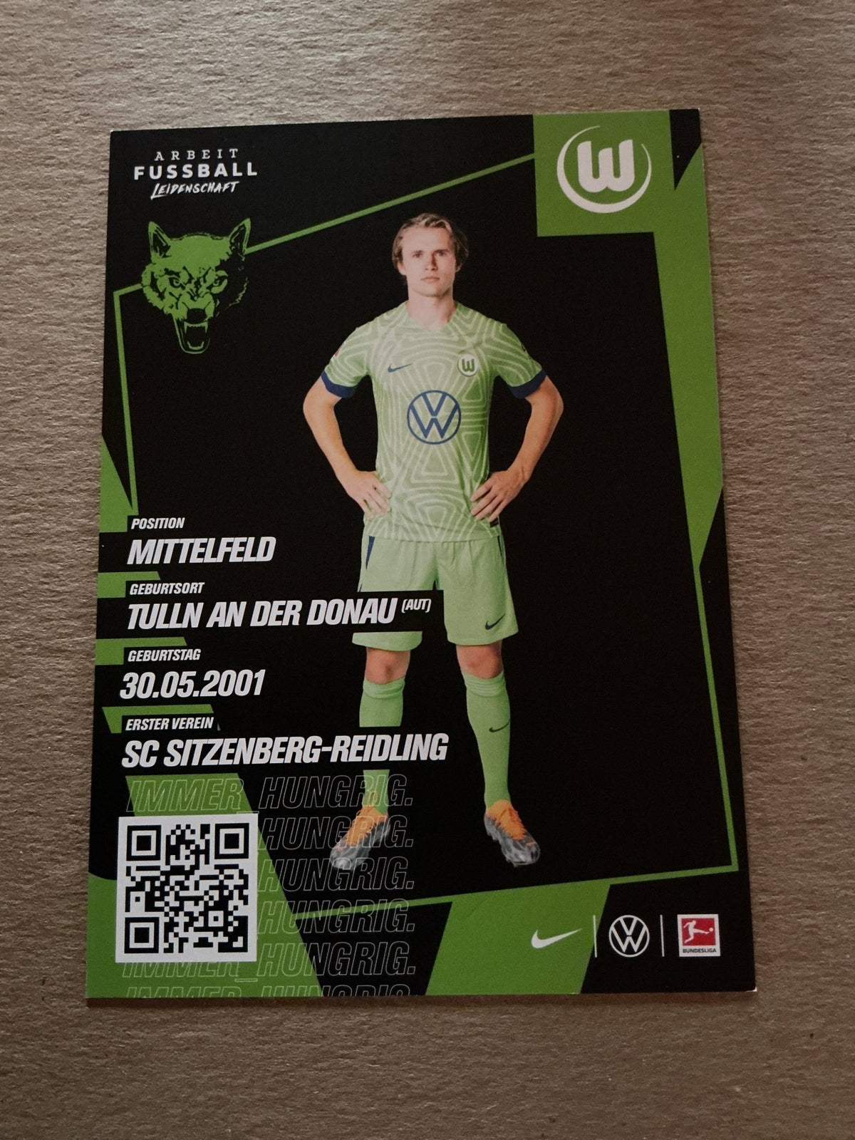 Patrick Wimmer, Austria 🇦🇹 VfL Wolfsburg 2022/23 hand signed - Autographs-World