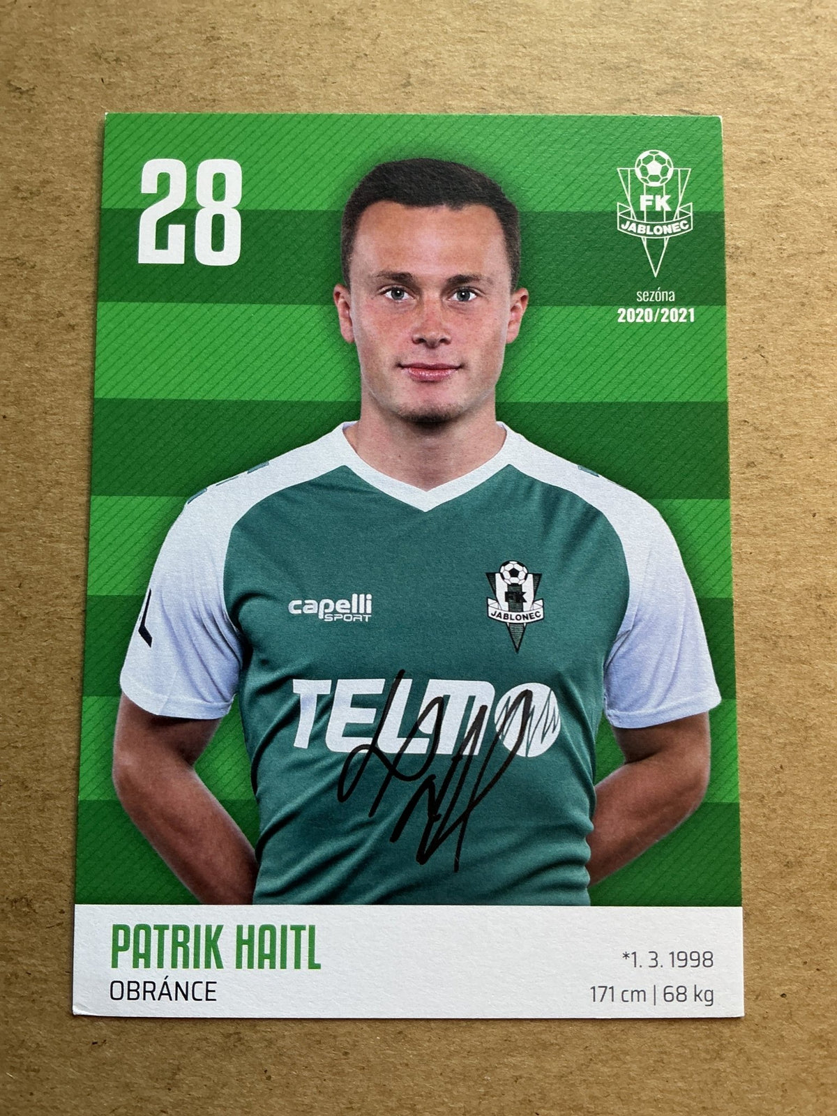 Patrik Haitl, Czech Republic 🇨🇿 FK Jablonec 2020/21 hand signed - Autographs-World