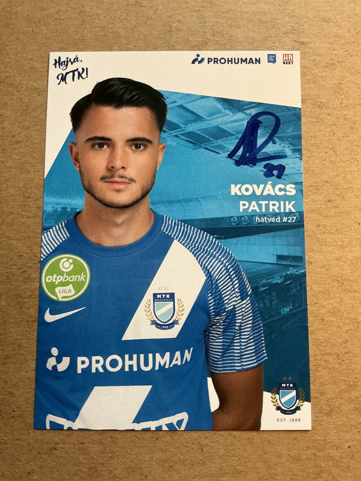 Patrik Kovács, Hungary 🇭🇺 MTK Budapest FC 2023/24 hand signed - Autographs-World