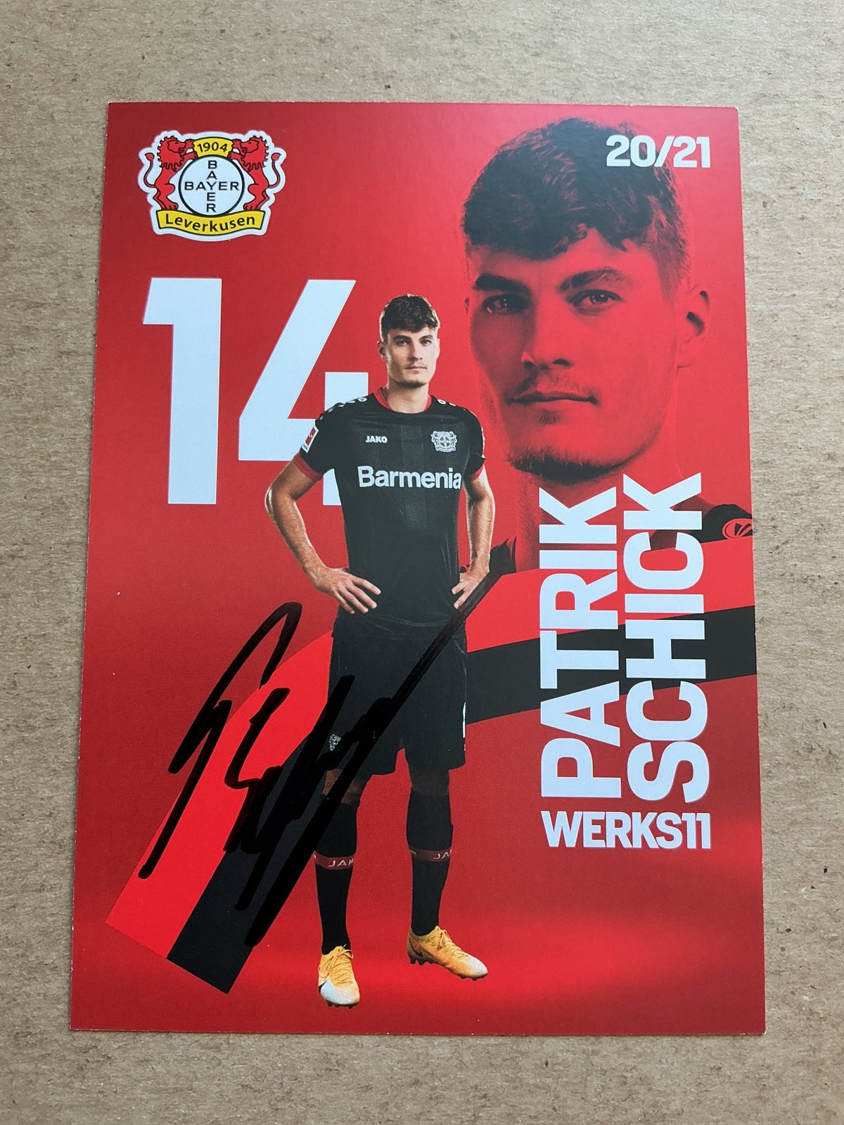 Patrik Schick, Czech Republic 🇨🇿 Bayer 04 Leverkusen 2020/21 hand signed - Autographs-World